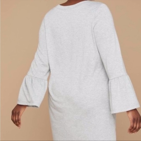 NWT Lane Bryant French Terry Pearl Sweater Dress Bell Sleeves in Grey Size 14/16 - Picture 2 of 10